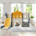 Aire de jeux avec toboggan mon petit chteau toboggan descalade pour enfants toboggan 6 en 1 escalade ...