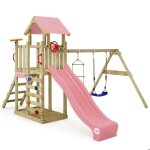 Aire de jeux wickey multiflyer light avec balan�oire et toboggan roze pastel