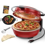 Airmsen four  pizza 2 en 1 avec plateau grill - 1500w temprature max 400c fentre verre pierre rfractaire ...