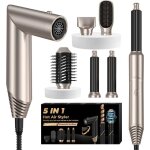 Airstyler s�che - cheveux ionique 5 en 1 brosse soufflante avec fer � boucler � air multistyler airbrush ...