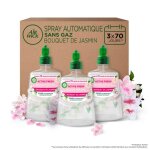 Airwick air wick desodorisant maison spray automatique sans gaz active fresh - 3 recharges parfum bouquet ...