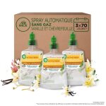 Airwick air wick desodorisant maison spray automatique sans gaz active fresh - 3 recharges parfum vanille ...