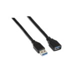 C�ble usb 3. 0 - aisens - m�le - femelle - 1 m - noir - transfert de donn�es