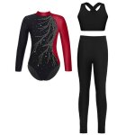 Aislor 3pcs ensemble de vêtements - justaucorps de gymnastique patinage artistique - costume danse sport ... Aislor 3pcs ensemble de vêtements - justaucorps de gymnastique patinage artistique - costume danse sport ...