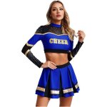 Aislor femme ensemble v�tement pom pom girl - cheerleading jupe haute m�tallis� - pratique uniforme 2 ...