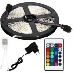 Ruban lumineux led 3528 rvb 300 - aistuo - 5m - avec alimentation 12v 2a + télécommande ir 24touches Ruban lumineux led 3528 rvb 300 - aistuo - 5m - avec alimentation 12v 2a + télécommande ir 24touches
