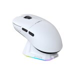 Ajazz aj159p souris de jeu sans fil avec berceau de recharge rgb dual mode blanc