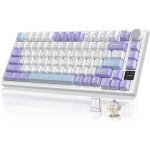 Ak820 pro 75% gasket clavier mecanique sans fil / bluetooth / usb rgb r�tro - �clair� tft �cran foam ...