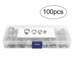 Collier de serrage simple oreille - akozon - lot de 100 - acier inoxydable - rsistant  la corrosion ...