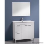 Aktiva meuble sous - vasque blanc brillant et miroir