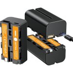 Akttka lot de 3 batteries np - f550 - power bank int�gr� 2600mah usb - c - pour sony f550 / f570 / f750 ...