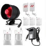 Alarme maison kit de s�curit� ensemble de 9pcs avec sir�ne 115 dbd�tecteur de mouvementcapteur de fen�tre ...