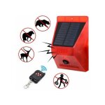Alarme sir�ne solaire fort son 129db stroboscope avec t�l�commande capteur de mouvement de contr�le pour ...