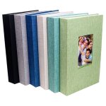 Album photo 6x4 en lin 300 pochettes format paysage uniquement format 10x15 cm bleu odipie