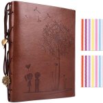 Album photo scrapbooking en cuir - avec coins photo - pissenlit vintage album photos diy 60 pages livre ...