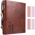 Album photo scrapbooking en cuir - avec coins photo - pissenlit vintage album photos diy 60 pages livre ...