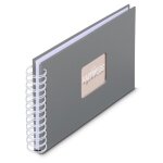 Album � spirale - fine art - 24 x 17 cm - 50 pages blanches - gris pierre