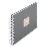 Album  spirale - fine art - 28 x 24 cm - 50 pages blanches - gris pierre