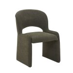 Alesia - fauteuil tissu bouclette vert fonc�