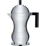 Cafetire expresso - alessi - mdl02 - 6 b - acier - noir - 6 tasses - 30 cl