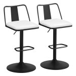 Alfordson lot de 2 tabourets de bar pivotants  gaz - chaises hautes rglables en cuir pu blanc