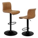 Alfordson 2x tabouret de bar remy tabouret de cuisine  ressort  gaz tabouret pivotant vintage en cuir ...