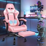 Alfordson chaise de gaming siège de massage pour bureau en cuir simili rose Alfordson chaise de gaming siège de massage pour bureau en cuir simili rose