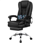 Alfordson fauteuil de bureau gaming massant avec bascule accoudoirs r�glables ergonomique r�glable en ...