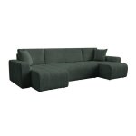 Alicia - canap panoramique convertible avec coffre en velours ctel vert