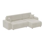 Alicia mini - canap dangle convertible et rversible avec coffre en velours ctel beige