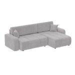 Alicia mini - canap dangle convertible et rversible avec coffre en velours ctel gris clair