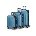 Alightup - set de 3 valise trolley portable 3 en 1 en abs - 55cm / 65cm / 75cm - bleu