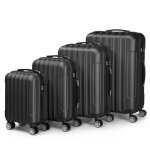 Alightup - set de 4 valise trolley portable 4 en 1 en abs - 45cm / 56cm / 66cm / 76cm - noir