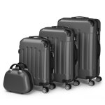 Alightup - set de 4 valise trolley portable 4 en 1 en abs - 3 valises + 1 vanity - gris Alightup - set de 4 valise trolley portable 4 en 1 en abs - 3 valises + 1 vanity - gris
