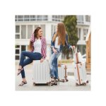 Alightup - set de 4 valise trolley portable 4 en 1 en abs - 3 valises + 1 vanity - marron + beige Alightup - set de 4 valise trolley portable 4 en 1 en abs - 3 valises + 1 vanity - marron + beige