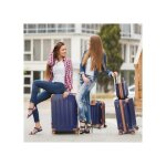 Alightup - set de 4 valise trolley portable 4 en 1 en abs - 3 valises + 1 vanity - marron + bleu Alightup - set de 4 valise trolley portable 4 en 1 en abs - 3 valises + 1 vanity - marron + bleu