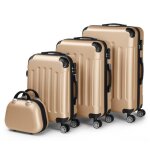 Alightup - set de 4 valise trolley portable 4 en 1 en abs - 3 valises + 1 vanity - or champagne Alightup - set de 4 valise trolley portable 4 en 1 en abs - 3 valises + 1 vanity - or champagne