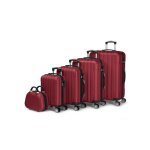 Alightup - set de 5 valise trolley portable 5 en 1 en abs - 4 valises + 1 vanity - rouge