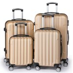 Alightup - set valise 4 pi�ces abs lot de valise valise � roulettes champagne or
