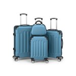 Alightup - set valise 4 pi�ces abs valise + vanity lot de valise bleu