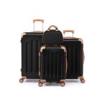 Alightup - set valise 4 pi�ces abs valise + vanity lot de valise noir et marron