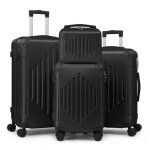 Alightup - set de valises - lot de 4 valises  roulettes - 3 valises + 1 vanity - noir