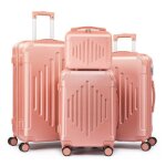 Alightup - set de valises - lot de 4 valises � roulettes - 3 valises + 1 vanity - or rose