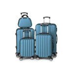 Alightup - set valise 5 pi�ces abs valise + vanity lot de valise bleu