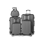 Alightup - set valise 5 pi�ces abs valise + vanity lot de valise gris fonc�