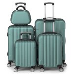 Alightup - set valise 5 pi�ces abs valise + vanity lot de valise vert