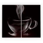 Allboards plaque de protection en verre tremp universel et multifonction - 2 pices 52x30cm motif tasse ...