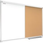 Allboards tableau combi 2 en 1 blanc magntique effaable  sec et en lige avec cadre en aluminium 60x40cm ...