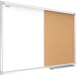 Allboards tableau combi 2 en 1 blanc magntique effaable  sec et en lige avec cadre en aluminium 90x60cm ...
