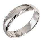 Alliance homme 5mm en argent 925 rhodi